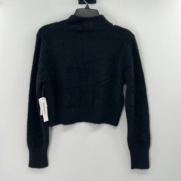 Theo & Spence Women's Feathered Mock Neck Sweater - Black - Large - NWT - Picture 6 of 6
